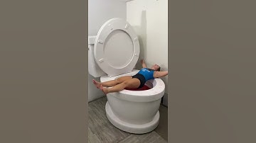 Giant Fall into Red Worlds Largest Toilet Swimming Pool #shorts