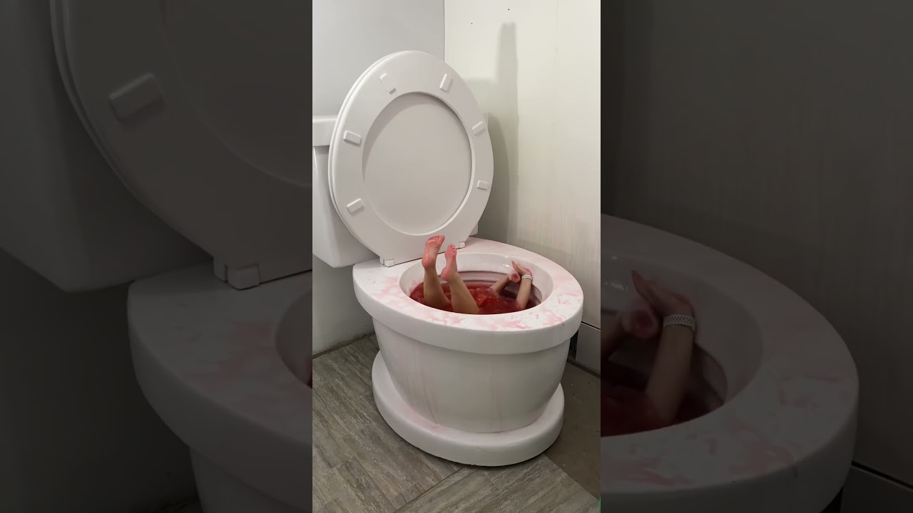 Giant Fall into Red Worlds Largest Toilet Swimming Pool shorts YouTube