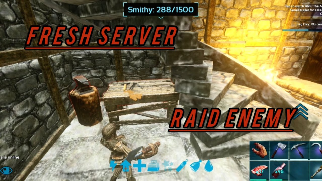 ARK | FRESH SERVER PVP & ENEMY RAİD - YouTube