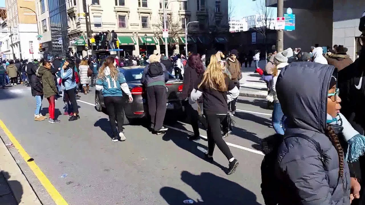 Trying to Drive Through the Parade on Broad St. ~ Philadelphia Eagle Super Bowl LII (52) Parade