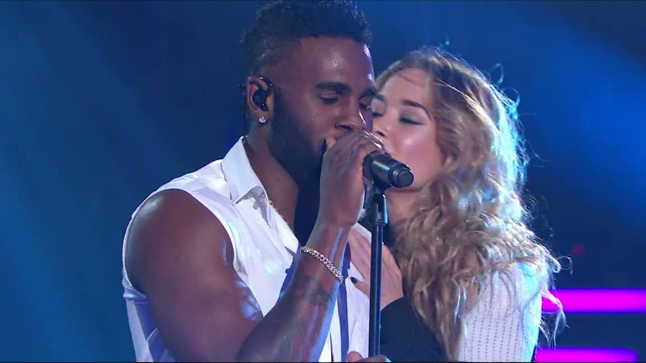 Jason Derulos superframträdande under fredagsfinalen av Idol - Idol Sverige (TV4)