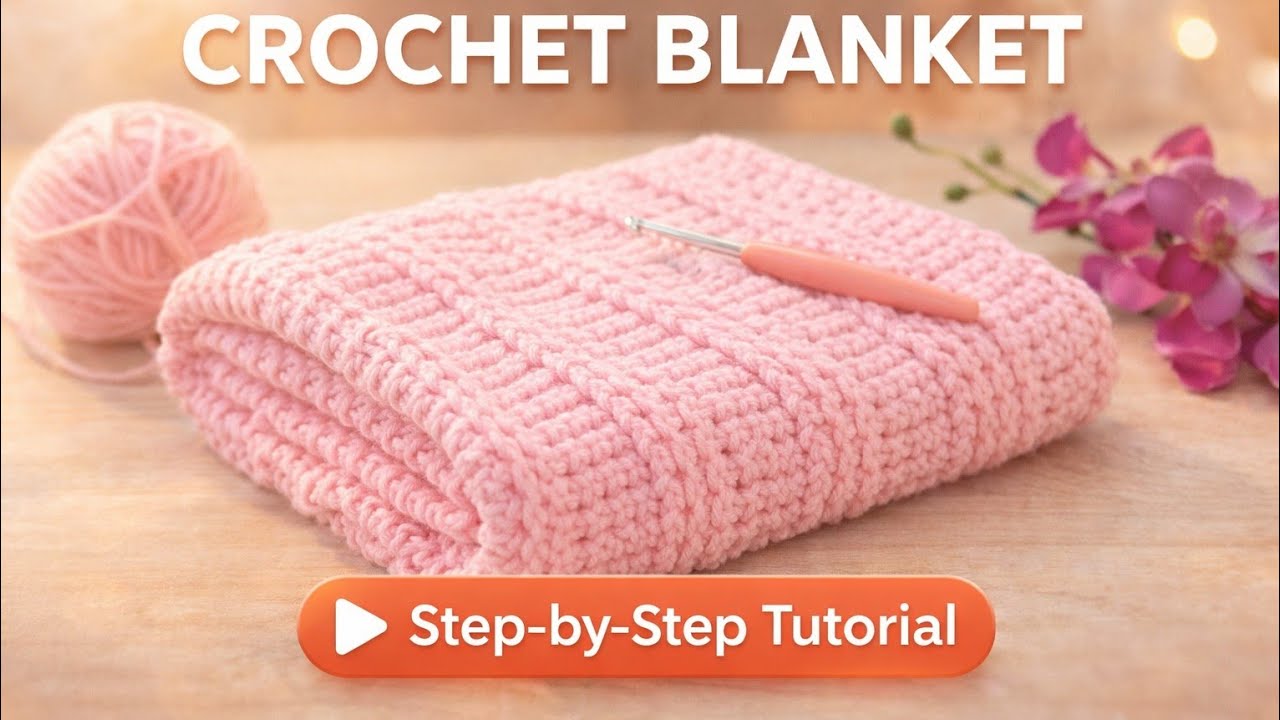 Easy Textured Crochet Blanket Pattern | Step-by-Step Tutorial🌸