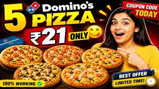 5 Domino's Pizza 🍕 ₹21 Only 😋 | dominos coupon code today | Dominos pizza offer coupon code today