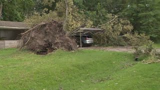 Meteorologist Kim Castro has a look at damage from Wednesday's storms in Montgomery County