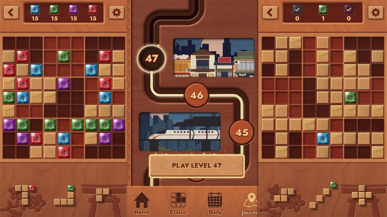 Woodoku Journey Level 44 45 46 Walkthrough Gameplay iOS Android puzzle