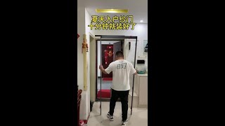 Sliding folding screen door, summer mosquito prevention, easy installation, simple cleaning, no
