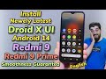 Install droidx ui android 14 on redmi 9 lancelot english