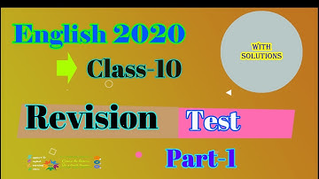Revision Test Class 10th English part-1