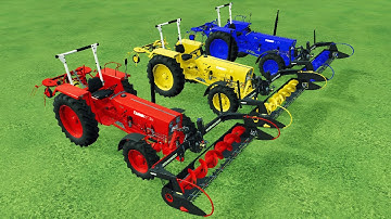 Tractors with Colors - Grass Cutting Work with KRAMER Colorful Tractors - Farming Simulator 22