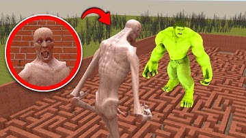 GIANT SCP-096 Vs HULK IN MAZE??? In Garry