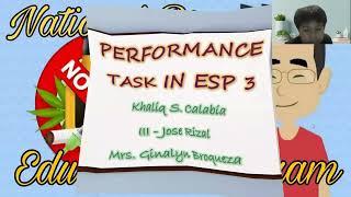 Performance Task in EsP 3 NEDP Wealth
