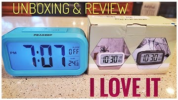 REVIEW PEAKEEP Smart Night Light Digital Alarm Clock HOW TO SET TIME & ALARM