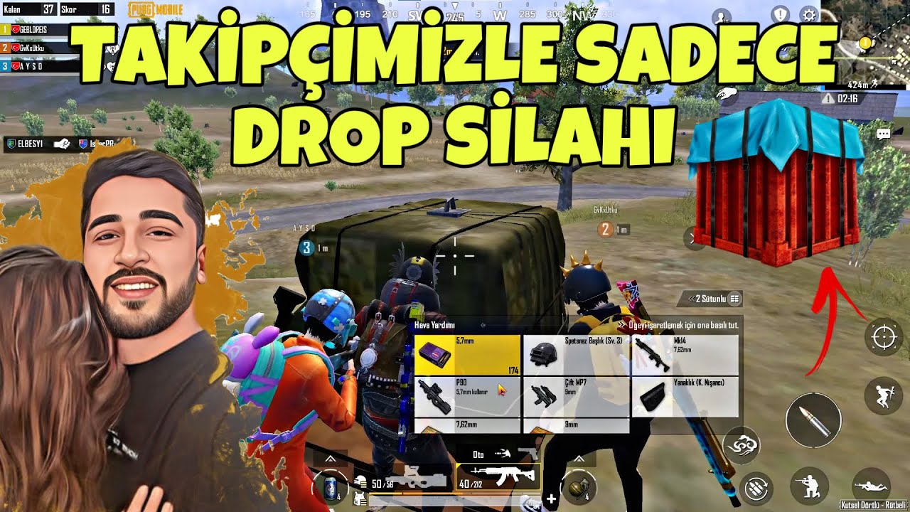TAKİPÇİMİZLE SADECE DROP SİLAHLARIYLA OYNADIK, UTKU'NUN KISMETİNİ KAPATTIK! -PUBG MOBİLE