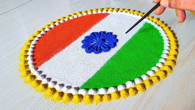 Independence Day Rangoli. 15 August Rangoli. Republic Day Rangoli.  Independence Day Special Rangoli - YouTube