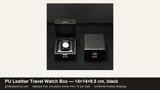 PU Leather Travel Watch Box for Retail Shops — Single Watch Storage Case video