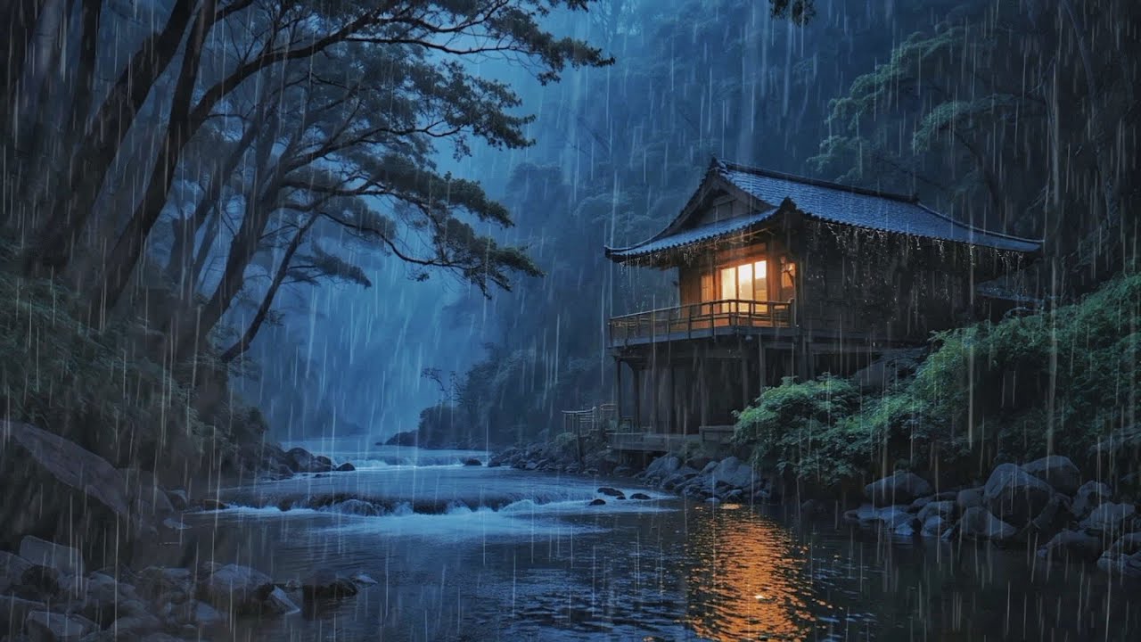 Goodbye Insomnia with Heavy Rain Sounds | Rain Sounds for Sleeping Fast & Deep Sleep All Night