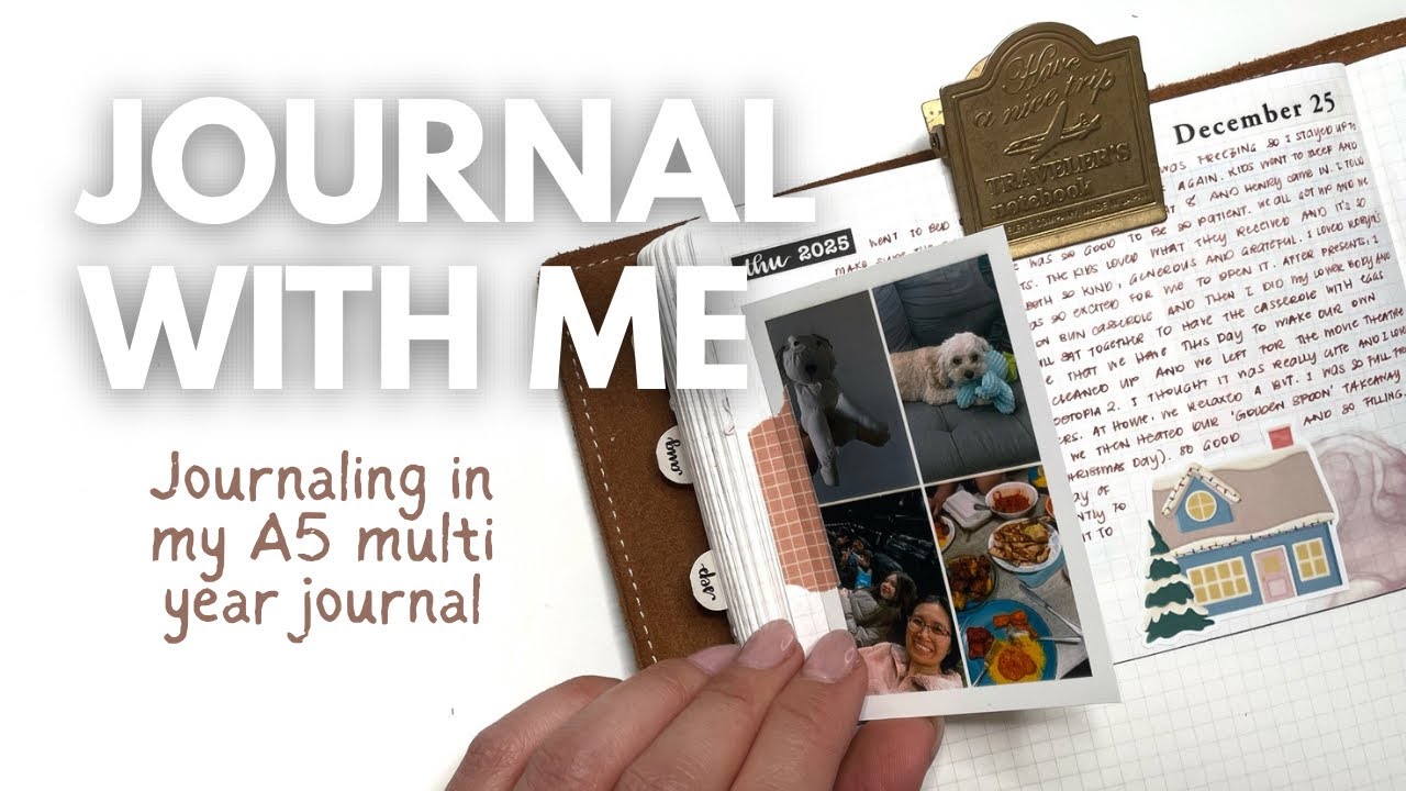 JOURNAL WITH ME // How I journal in my A5 multi-year journal for Christmas Eve & Day! 