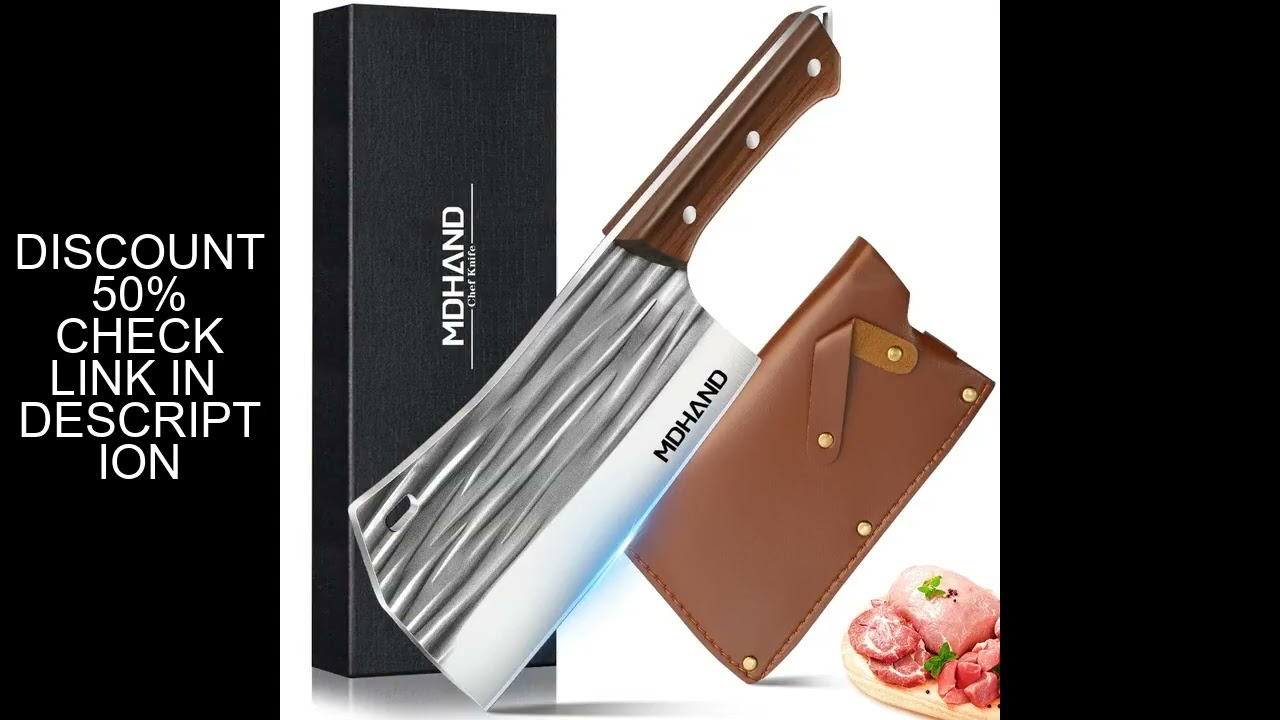 7inch Kitchen Chef Knives Handmade Forged Striped Chopping Knife Meat Cleaver Stainless Steel Butche