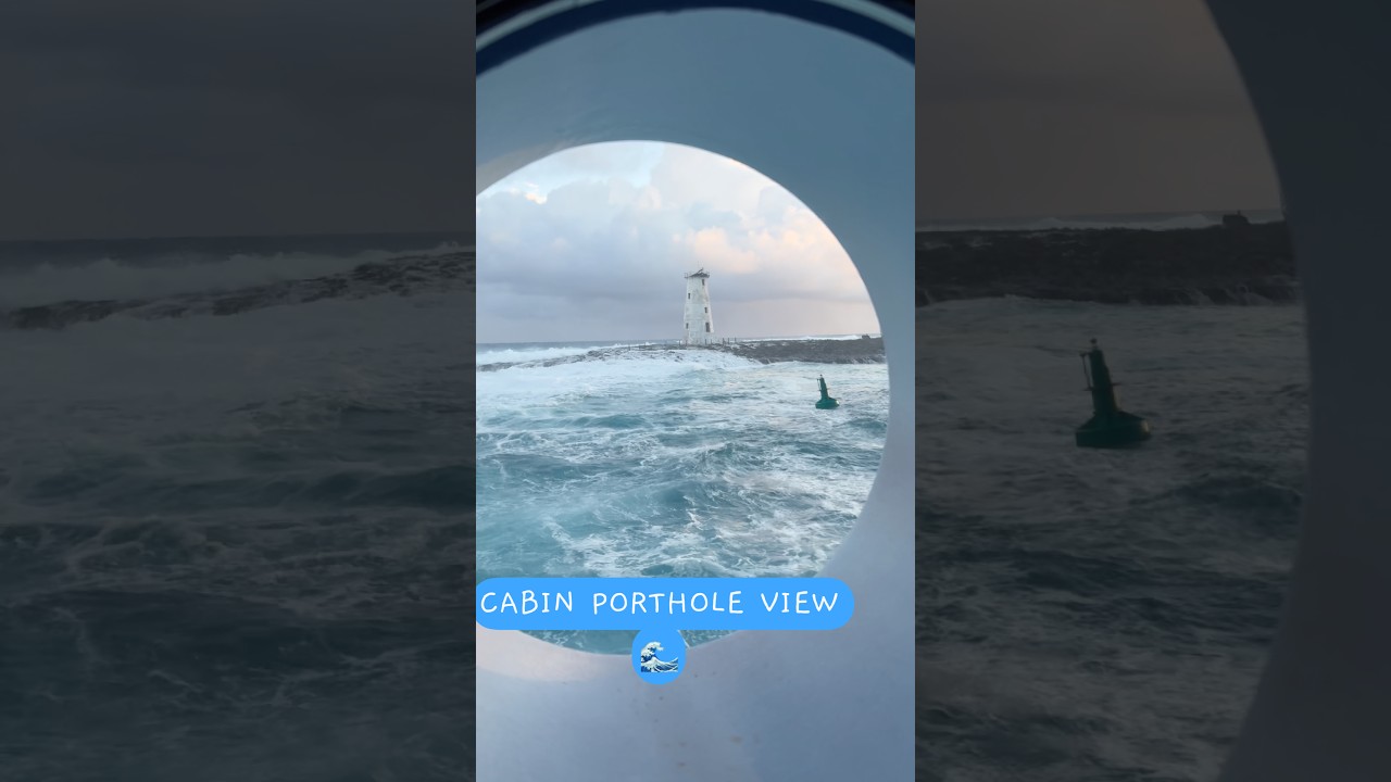 Port arrival view through the cruise window 🚢🌊 #shorts #cruiselife #bahamas