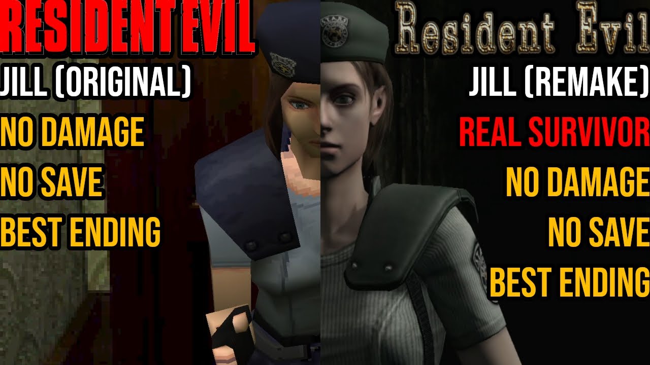Resident Evil & Resident Evil HD Remaster - No Damage, No Save & Best Ending (Jill) (Real Survivor)