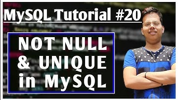 Not Null and Unique in SQL #20 | Constraints | Unique | Not Null | MySQL | #not_null #unique #mysql