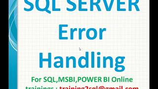 Error Handling in SQL Server | Sql Server Exception Handling