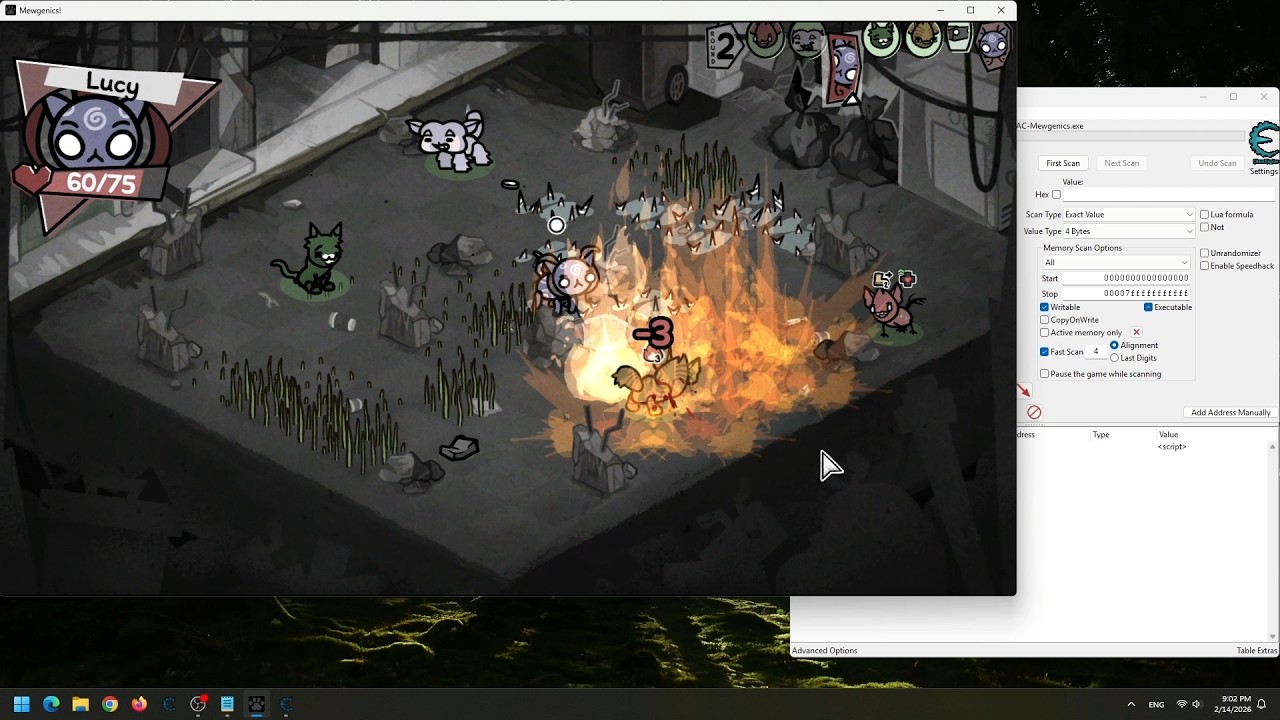 Mewgenics - Cheat One Hit Kill