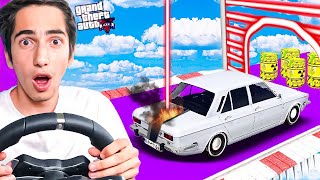 چالش سخت ماشین ایرانی با فرمون واقعی در جی تی ای  GTA 5 Deathrun #5