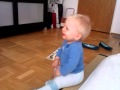 Laughing Baby gets knocked out by monkey - so cute and funny