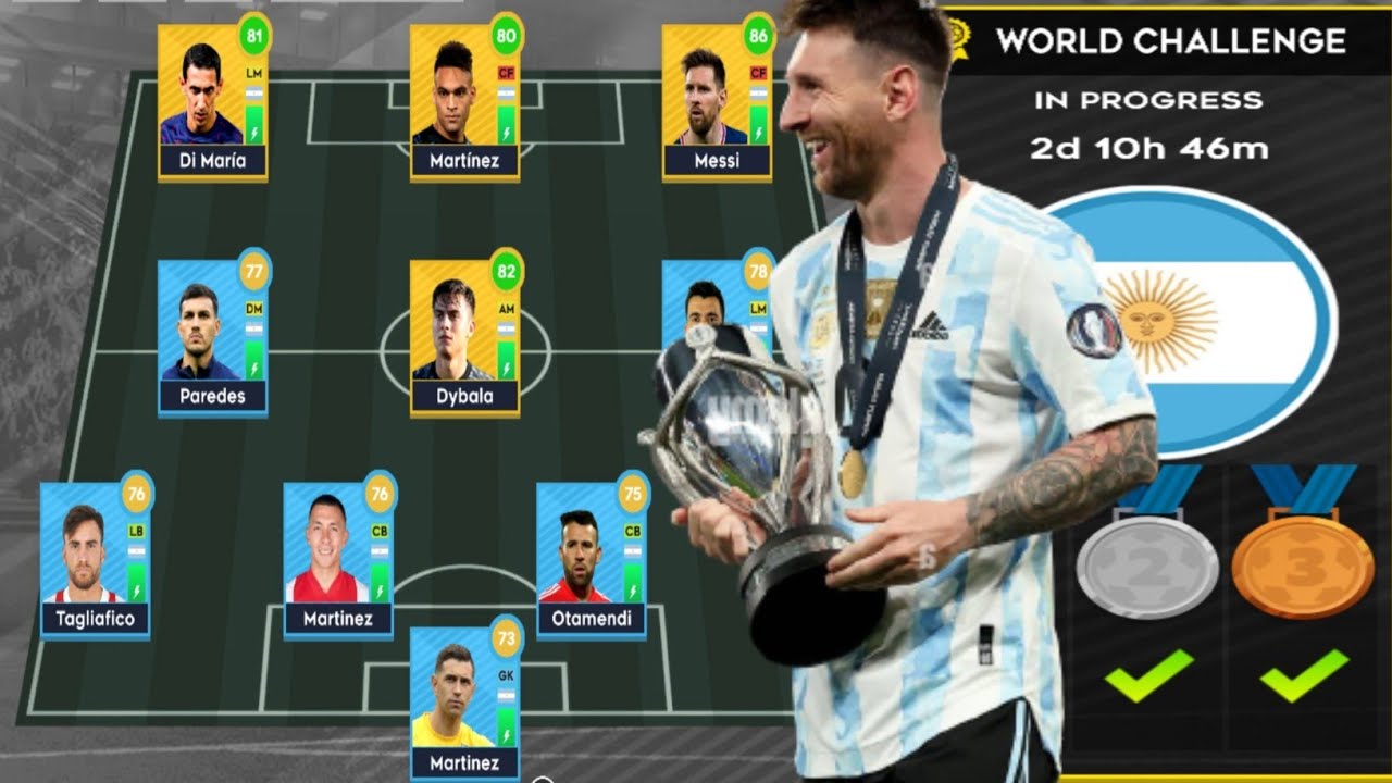 Won the World Challenge with Argentina (DLS 22)real team event R2G