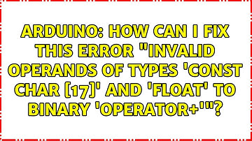 How can I fix this error "invalid operands of types 