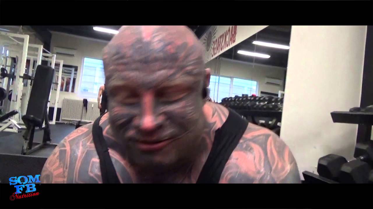 Rich Piana's Jens "The Beast" Doing 205 LBS One Arm Dumbbell Row Stacked!!!