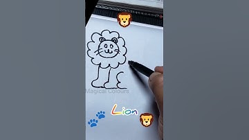 Easy Cute Lion Sher drawing for kids,Simple baby lion sher, how to draw a cute lion sher #lion#sher