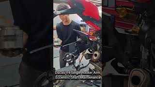 Ducati V4 Single Rocker Arm Eccentric Shaft Maintenance | Precision Locomotive Repair & Adjustment
