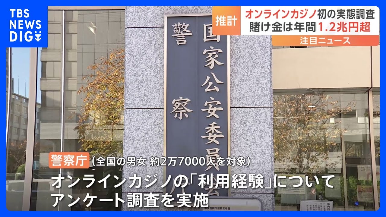 オンラインカジノに関して初の実態調査　利用経験者は推計337万人に｜TBS NEWS DIG
