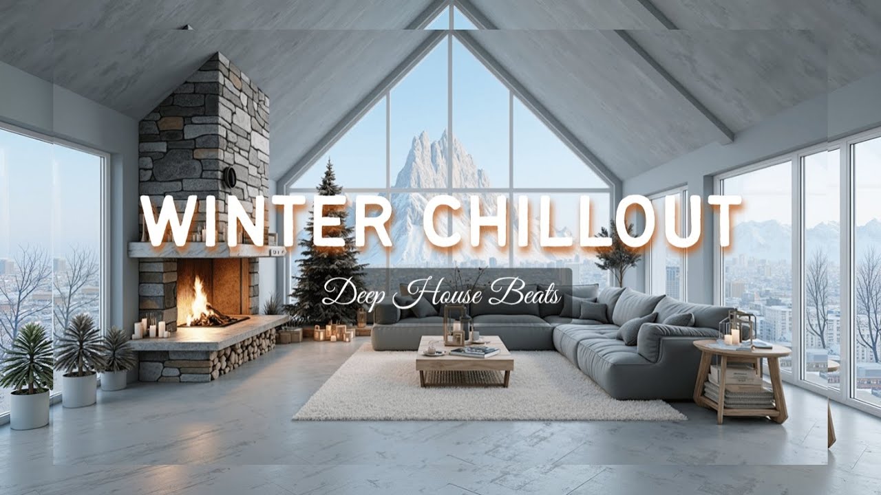 Зимний Deep House у Камина | Уютная Музыка Снегопада и Зимний Пейзаж