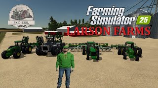 NEW MAP LARSON FARMS FS25 40シリーズ JOHN DEERE トラクター 全プラットフォーム KMC ストリップティル 12列プランター screenshot 1