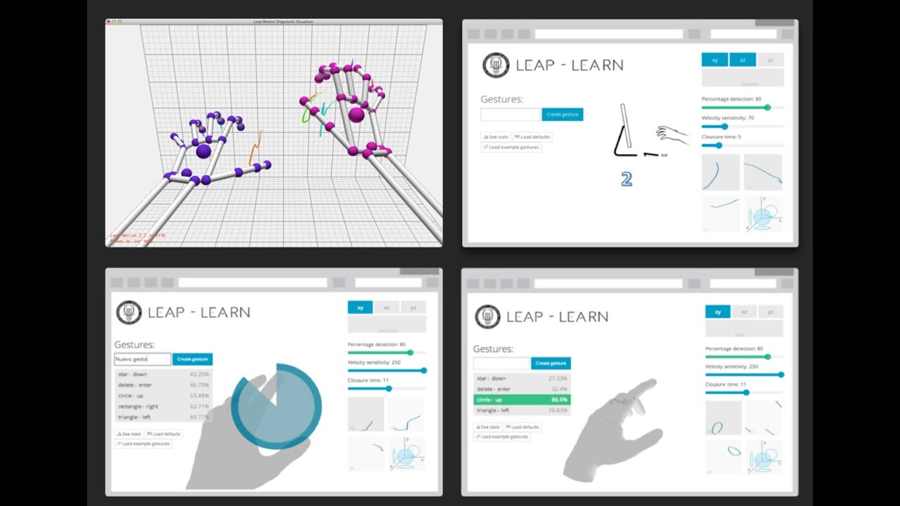 Leap Learn 3D recognition gestures - YouTube