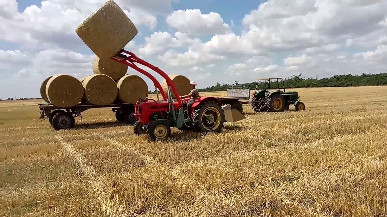 Körbála rakodás steyr 288-as traktorral