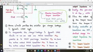 Keeper MOSFET or bleeder transistor incorporated in Dynamic CMOS logic to tackle charge sharing