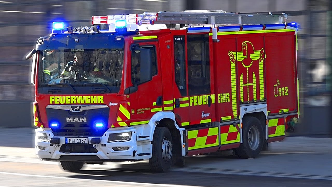 [Neue HLF Generation 🚒🔥] ● PROTOTYP auf EINSATZFAHRT ● BF & RD an der Feuerwache 5 in München ⚠️🚒