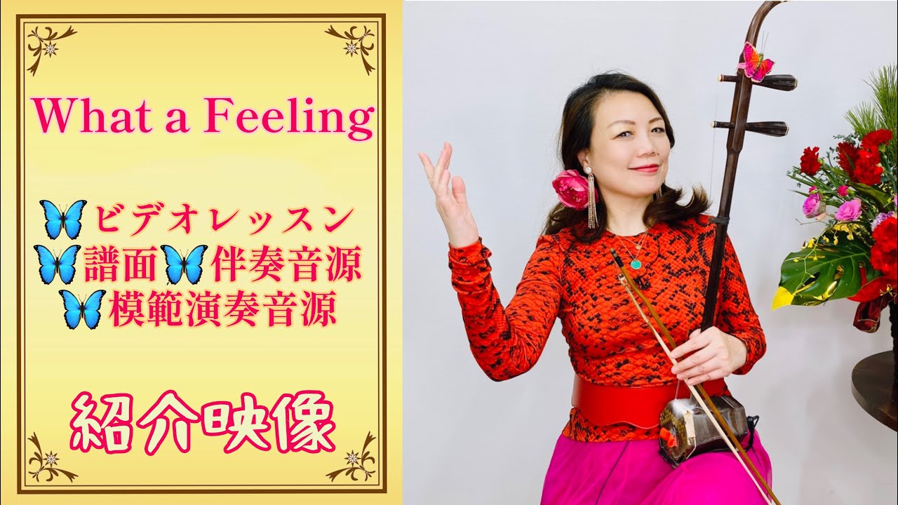 e*a様 動画あり！美品！二胡 What a Feeling」二胡レッスン＆伴奏音源、模範音源、使用譜面の紹介