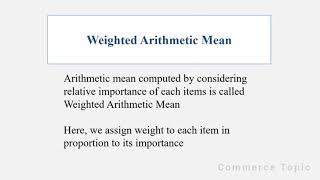 #weighted Arithmetic mean | weighted Average