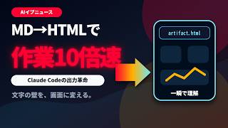 AIの長文Markdown、もう読むな。HTML化で作業10倍速になる理由【Claude Code特別編】