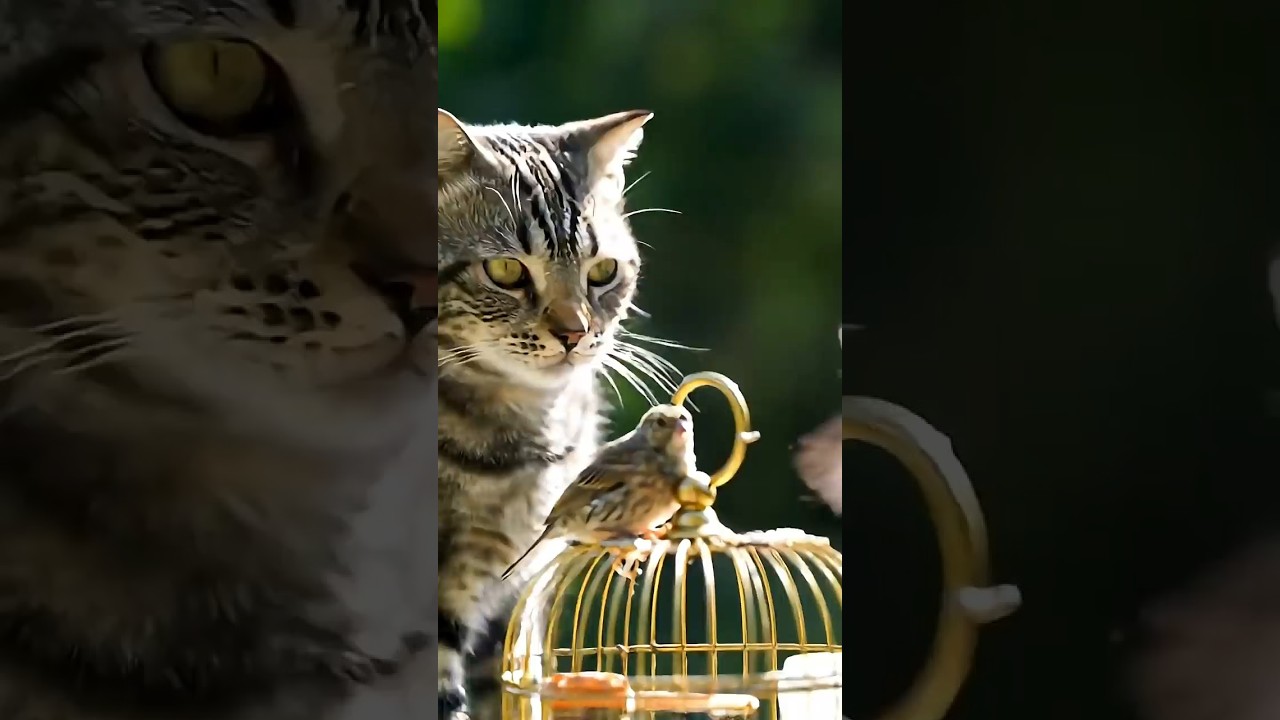 Brave Cat Rescues Birds from Cage 🐱🕊️
