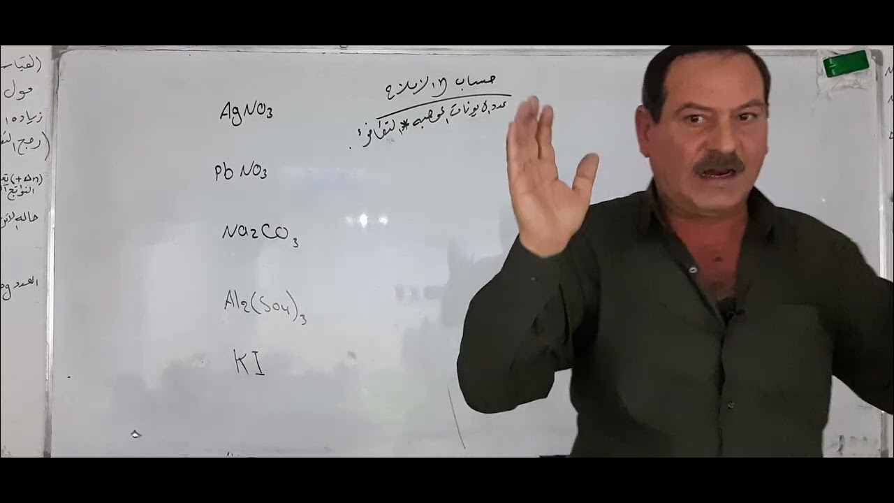 حساب الايتا لتفاعل التعادل وللاملاح