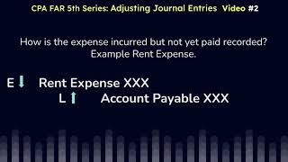 CPA FAR 5th Series: Adjusting Journal Entries Video#2.