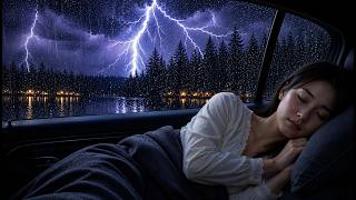 Cozy Car Rain Sounds | Heavy Rain and Thunder for Stress Relief, Relaxation and Deep Sleep