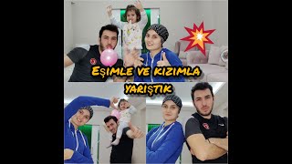 EŞİM VE KIZIMLA YARIŞTIK!!!KAMERA ARKASI SÜPRİZ SONLU :)!!!