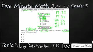 5th Grade STAAR Practice Solving Data Problems (5.9C - #4)